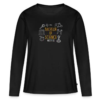 Bachelor of Science Bachelor - Frauen Premium Bio Langarmshirt - Schwarz - Vorne - Julia (174cm)