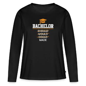 Bachelor Abschluss geschafft! Bachelor - Frauen Premium Bio Langarmshirt - Schwarz - Vorne - Julia (174cm)