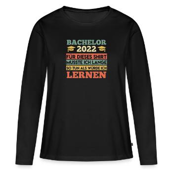 Bachelor 2022 Bachelor Abschluss - Frauen Premium Bio Langarmshirt - Schwarz - Vorne - Julia (174cm)