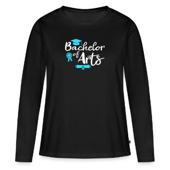 Baccalauréat ès arts Baccalauréat ès arts - T-shirt manches longues Premium bio Femme - noir - Devant - Julia (174cm)