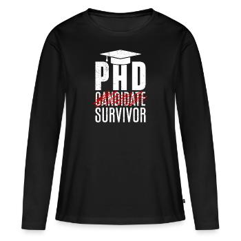 Thèse de doctorat survivant réussi - T-shirt manches longues Premium bio Femme - noir - Devant - Julia (174cm)