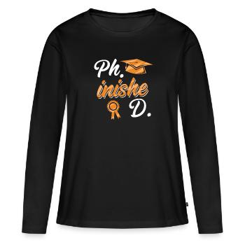 Doctorat phinished Thèse de doctorat - T-shirt manches longues Premium bio Femme - noir - Devant - Julia (174cm)