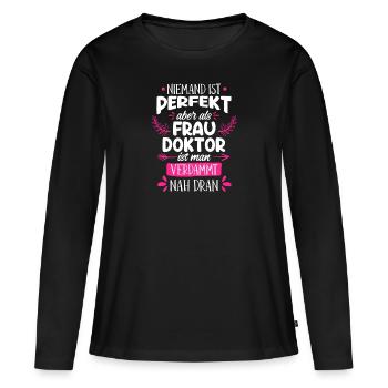 Doctorat Presque Parfait Docteur 2022 - T-shirt manches longues Premium bio Femme - noir - Devant - Julia (174cm)