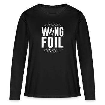 Wing Foil WIng Surf - T-shirt manches longues Premium bio Femme - noir - Devant - Julia (174cm)