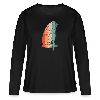 Wing Surf Wing Foil - T-shirt manches longues Premium bio Femme - noir - Devant - Julia (174cm)