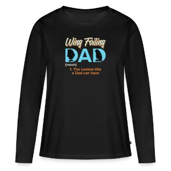 Wing Foiling Papa Wing Surf Wing Foil - T-shirt manches longues Premium bio Femme - noir - Devant - Julia (174cm)