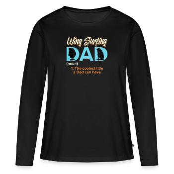 Wing Foiling Papa Wing Surf Wing Foil - T-shirt manches longues Premium bio Femme - noir - Devant - Julia (174cm)