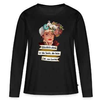 Vintage Flower Goethe Girl - T-shirt manches longues Premium bio Femme - noir - Devant - Julia (174cm)