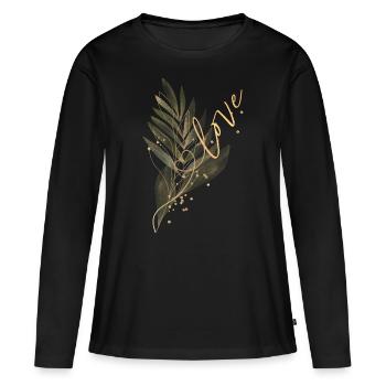 Love - Frauen Premium Bio Langarmshirt - Schwarz - Vorne - Julia (174cm)