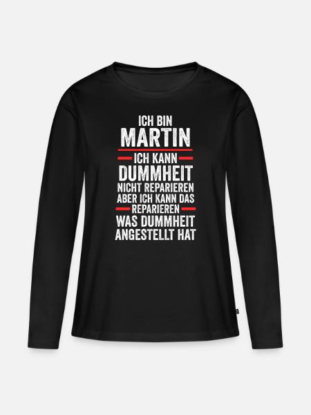 Martin - Frauen Premium Bio Langarmshirt - Schwarz