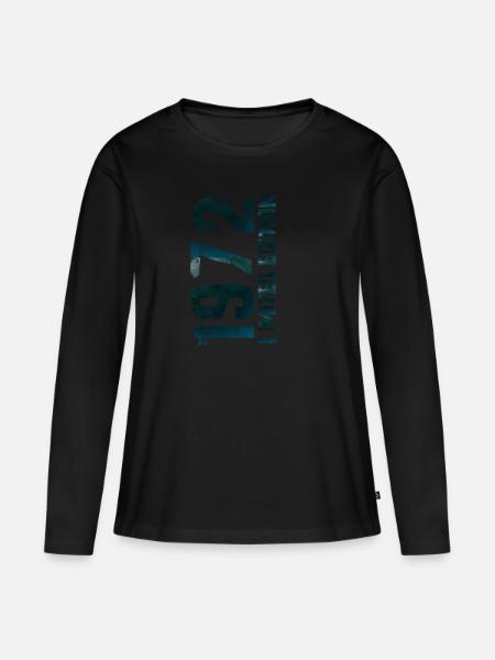 1972 - Frauen Premium Bio Langarmshirt - Schwarz
