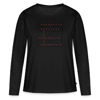 Hebamme Job Beruf Studium Examen Worträtsel - Frauen Premium Bio Langarmshirt - Schwarz - Vorne - Julia (174cm)