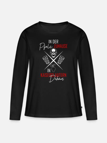 In Kaiserslautern dehäm - Frauen Premium Bio Langarmshirt - Schwarz