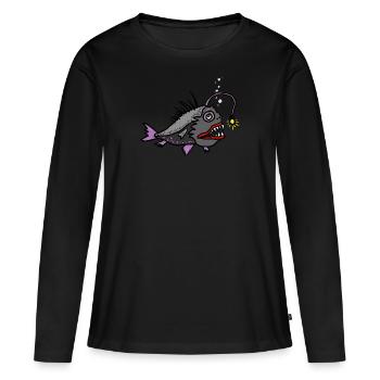 Anglerfisch - Frauen Premium Bio Langarmshirt - Schwarz - Vorne - Julia (174cm)