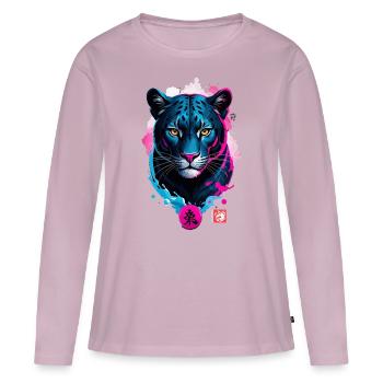 Panther Dream Pink Blue - Women's Premium Organic Long Sleeve Shirt - dusky pink - Front - Julia (174cm)