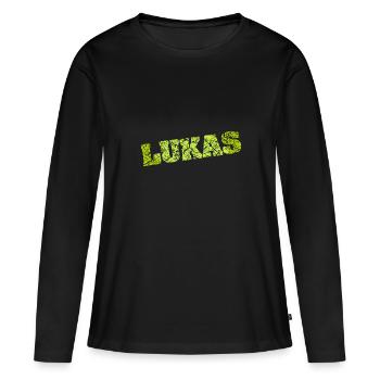 Lukas - Women's Premium Organic Long Sleeve Shirt - black - Front - Julia (174cm)