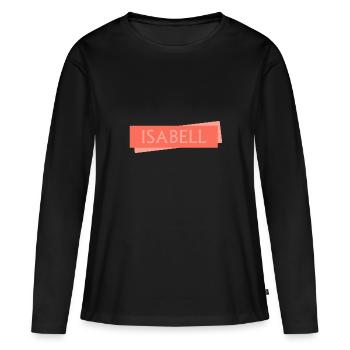Prénom Isabell - T-shirt manches longues Premium bio Femme - noir - Devant - Julia (174cm)