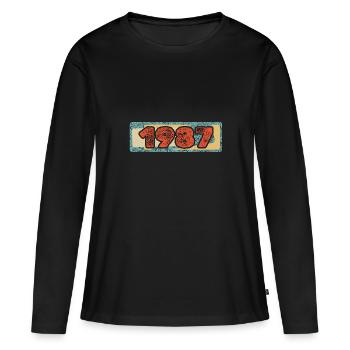 Chiffre de 1987 - T-shirt manches longues Premium bio Femme - noir - Devant - Julia (174cm)