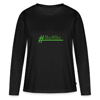 Hashtag élégant like4like - T-shirt manches longues Premium bio Femme - noir - Devant - Julia (174cm)