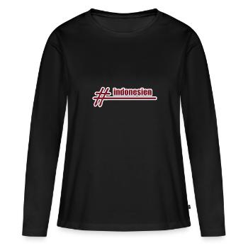 Style Hashtag Indonésie - T-shirt manches longues Premium bio Femme - noir - Devant - Julia (174cm)