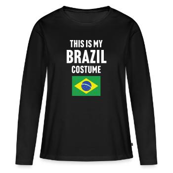 C’est mon costume du Brésil - T-shirt manches longues Premium bio Femme - noir - Devant - Julia (174cm)