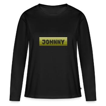 Rétro Johnny - T-shirt manches longues Premium bio Femme - noir - Devant - Julia (174cm)