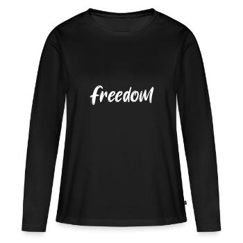 Freiheit - Liberté d’expression - T-shirt manches longues Premium bio Femme - noir - Devant - Julia (174cm)