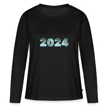 Froid 2024 - T-shirt manches longues Premium bio Femme - noir - Devant - Julia (174cm)