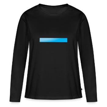 Barres dégradées bleu glacier - T-shirt manches longues Premium bio Femme - noir - Devant - Julia (174cm)