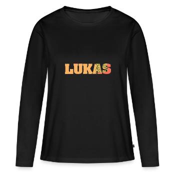 Lukas - Women's Premium Organic Long Sleeve Shirt - black - Front - Julia (174cm)