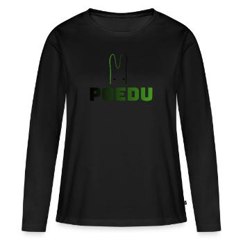 POEDU avec le pouce vert - T-shirt manches longues Premium bio Femme - noir - Devant - Julia (174cm)