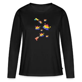 Farbe, Pistole,scheisse, bunte Farbe, bunt - Frauen Premium Bio Langarmshirt - Schwarz - Vorne - Julia (174cm)