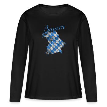 Bayern - Frauen Premium Bio Langarmshirt - Schwarz - Vorne - Julia (174cm)