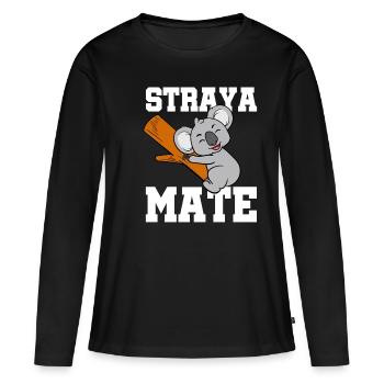 Straya Mate - T-shirt manches longues Premium bio Femme - noir - Devant - Julia (174cm)