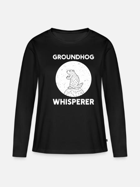 Groundhog Whisperer - Frauen Premium Bio Langarmshirt - Schwarz