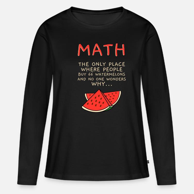 Math - Frauen Premium Bio Langarmshirt - Schwarz