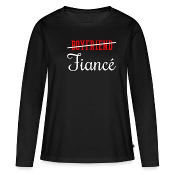 fiancé - T-shirt manches longues Premium bio Femme - noir - Devant - Julia (174cm)