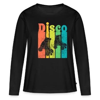 Disco - Frauen Premium Bio Langarmshirt - Schwarz - Vorne - Julia (174cm)