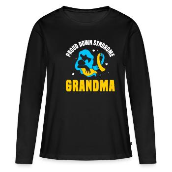 Fier syndrome de Down Grand-mère - T-shirt manches longues Premium bio Femme - noir - Devant - Julia (174cm)