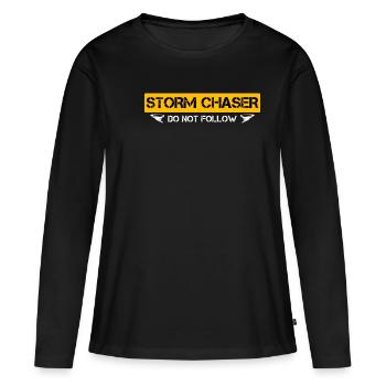 Storm Chaser Ne pas suivre - T-shirt manches longues Premium bio Femme - noir - Devant - Julia (174cm)