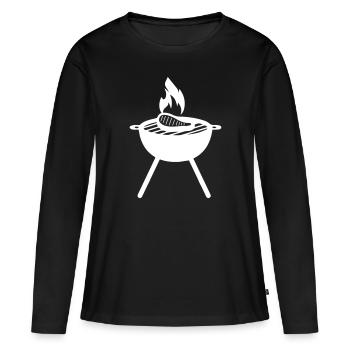 Steak de viande - T-shirt manches longues Premium bio Femme - noir - Devant - Julia (174cm)