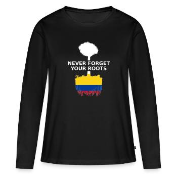 Colombia Roots - Women's Premium Organic Long Sleeve Shirt - black - Front - Julia (174cm)