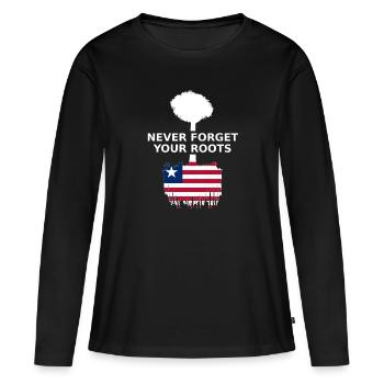 Liberia Never Forget Your Roots - Frauen Premium Bio Langarmshirt - Schwarz - Vorne - Julia (174cm)