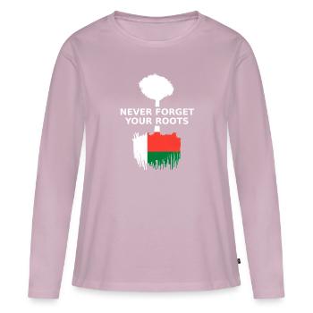 Madagaskar Never Forget Your Roots - Frauen Premium Bio Langarmshirt - Altrosa - Vorne - Julia (174cm)
