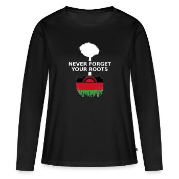 Malawi Never Forget Your Roots - Frauen Premium Bio Langarmshirt - Schwarz - Vorne - Julia (174cm)