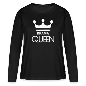REINE DU DRAME - T-shirt manches longues Premium bio Femme - noir - Devant - Julia (174cm)