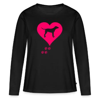 Labrador - T-shirt manches longues Premium bio Femme - noir - Devant - Julia (174cm)