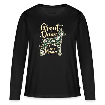 Great Dane Mom Mama Grandma Animal Pet Dog Lover - T-shirt manches longues Premium bio Femme - noir - Devant - Julia (174cm)