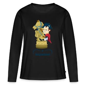 napoléon - T-shirt manches longues Premium bio Femme - noir - Devant - Julia (174cm)