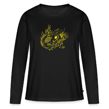 Kleiner Drache Kinder - Frauen Premium Bio Langarmshirt - Schwarz - Vorne - Julia (174cm)